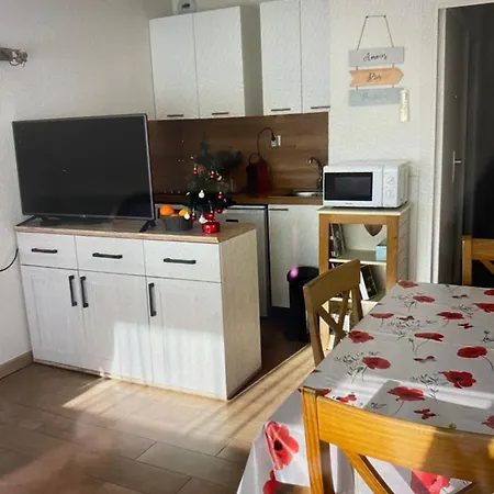 En Classe 2 Etoiles Au Bord De 4 Couchages Avec Lit Superpose Et Au Salon Un Canape Convertible Et Piscine A 300 M Des Transports Communs,gare Ferroviaire,commerces Et Plages Апартаменты
